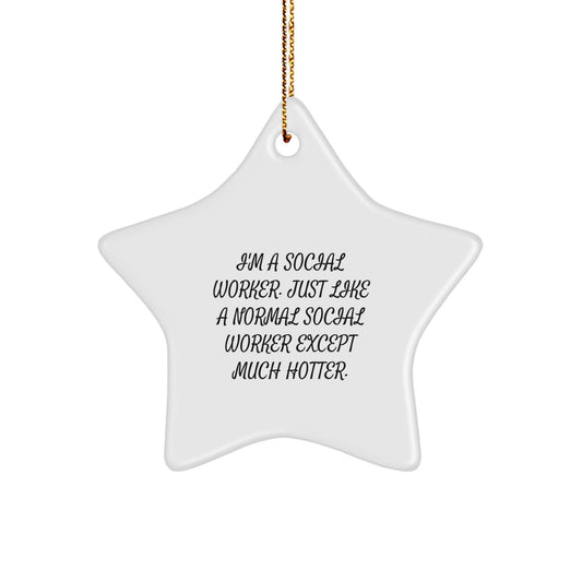 Funny Social Worker Star Ornament Gifts from Friends for Men Women Coworkers Family - Image 1