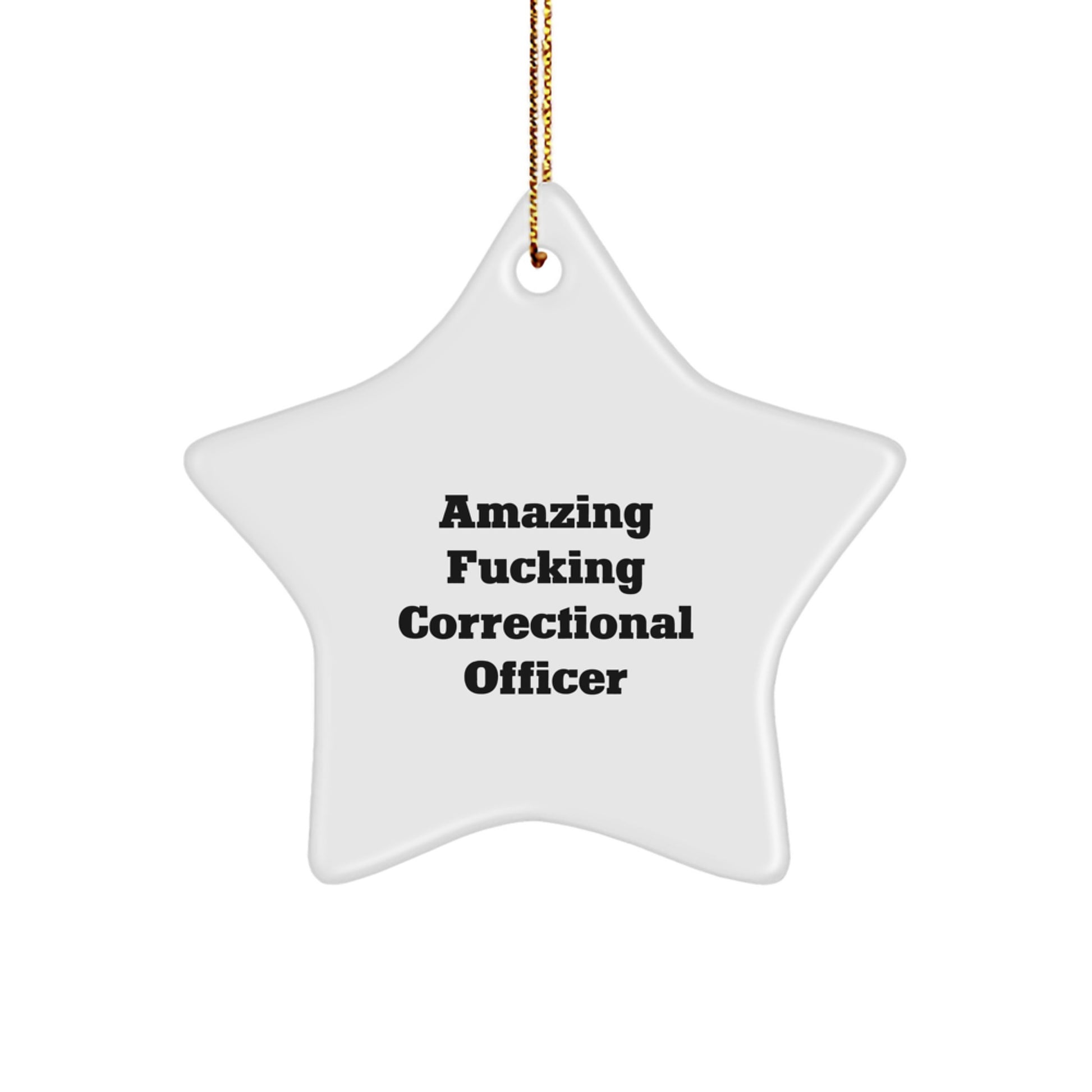 Funny Correctional Officer Star Ornament, 'Amazing F--king Correctional Officer' Quote, Gifts from Family for Men, Unique Christmas Unique Gifts - Image 1