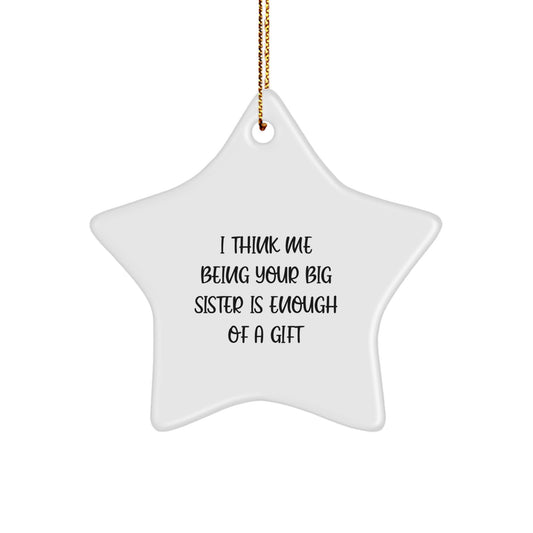 Playful Big Sister Star Ornament Novelty Christmas Gift for Grandma - Image 1