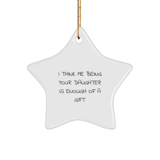 Funny Daughter Star Ornament Gifts from Mom Dad Christmas Unique Decorations for Home - Image 1