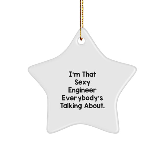 Funny Engineer Star Ornament, Unique Christmas Unique Gifts from Friends to Engineer Men, Engineer Gifts for Christmas - Image 1
