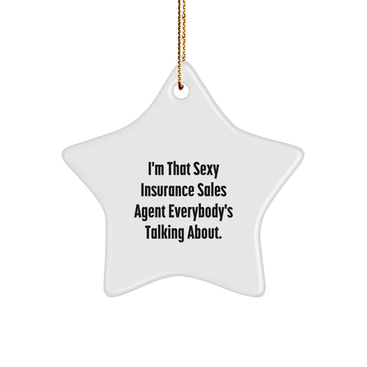 Insurance Sales Agent Gifts, Funny Quote Star Ornament, Gifts from Friends, Christmas Unique Gifts for Insurance Sales Agent Men, Women, or Coworkers - Image 1