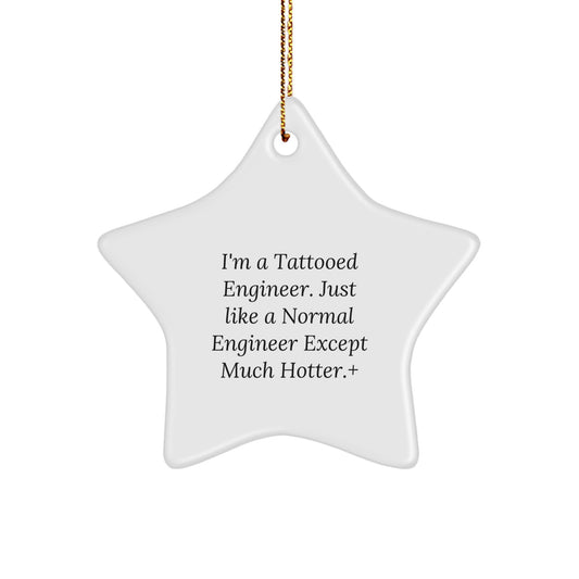 Engineer Gifts from Friends, Funny Star Ornament for Engineer, Christmas Unique Gifts for Men - Image 1