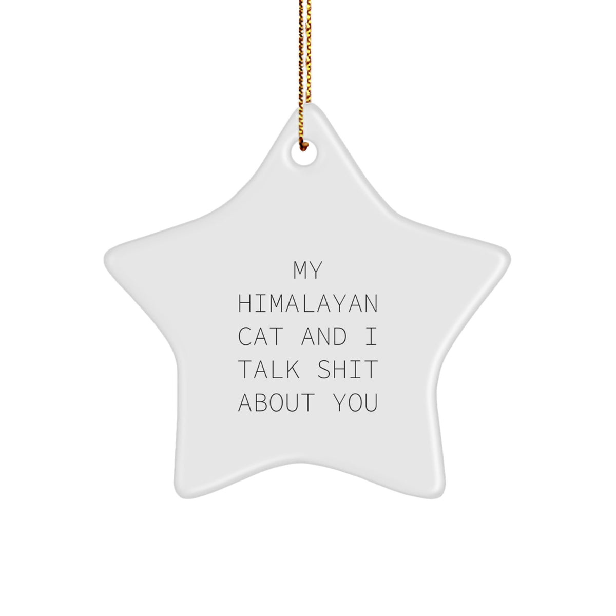 Himalayan Cat Star Ornament Funny Quote Gifts from Friends for Christmas Decorations - Image 1