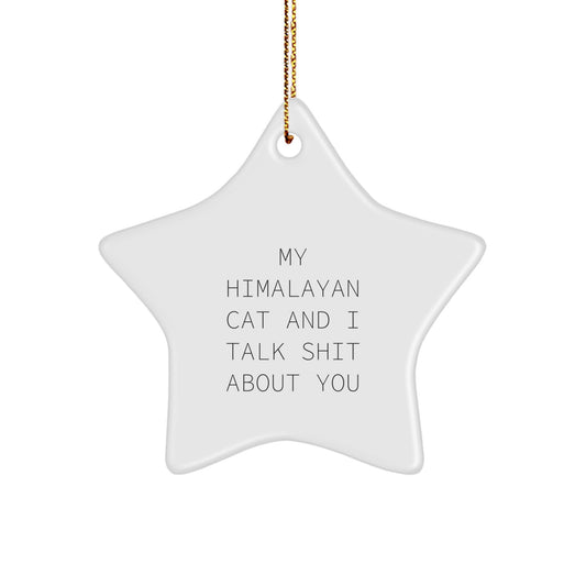 Himalayan Cat Star Ornament Funny Quote Gifts from Friends for Christmas Decorations - Image 1