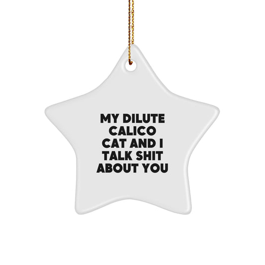 Dilute Calico Cat Star Ornament Funny Quote Gifts for Dilute Calico Cat Lovers from Friends and Family - Christmas Unique Decorations - Image 1