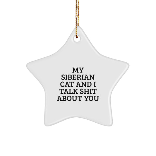 Funny Siberian Cat Star Ornament Gifts from Friends for Your Lovable Siberian Cat Lover this Christmas Unique - Image 1
