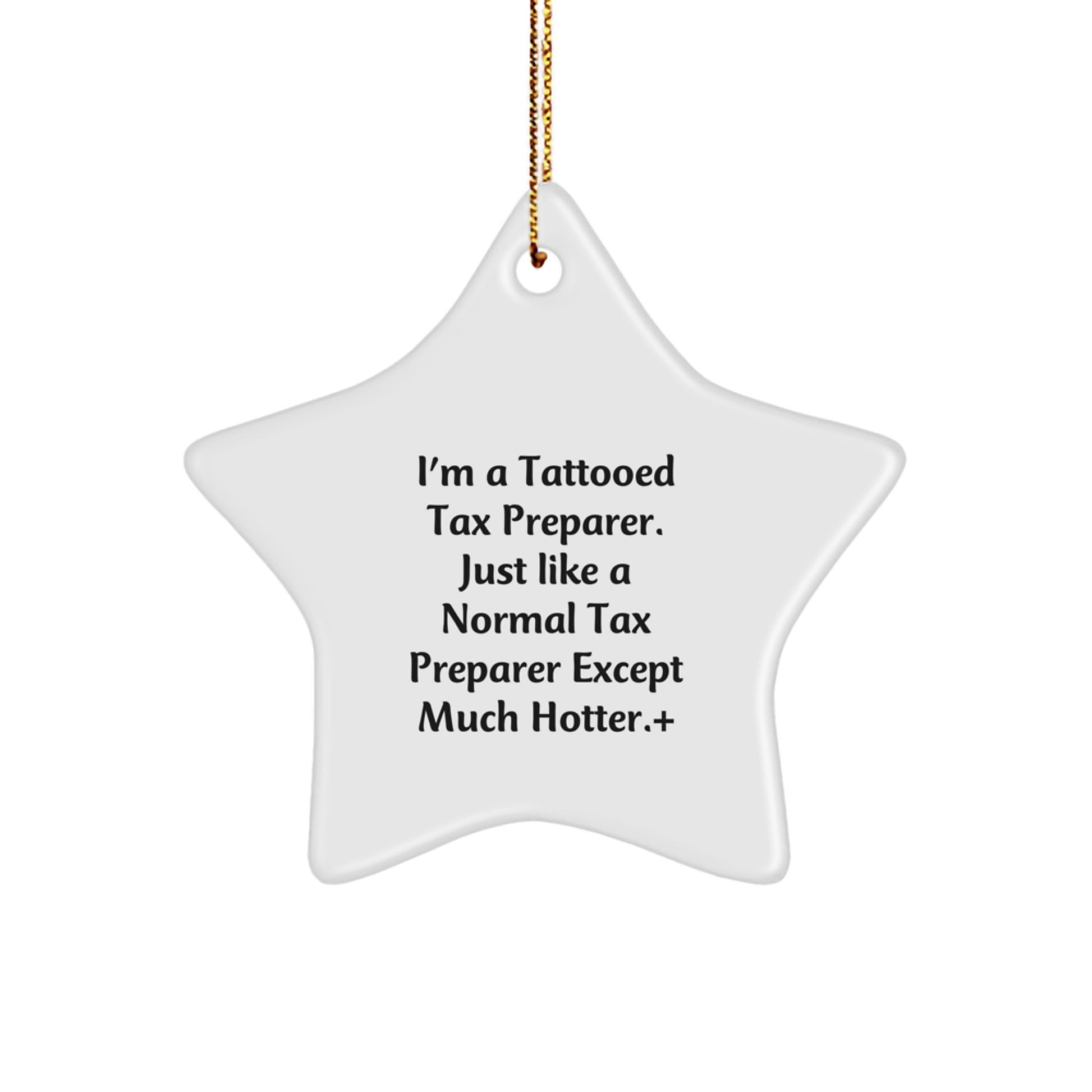 Funny Tax Preparer Gifts, I'm A Tattooed Star Ornament for Christmas Unique Gifts, Perfect for Tax Preparer Friends and Family - Image 1