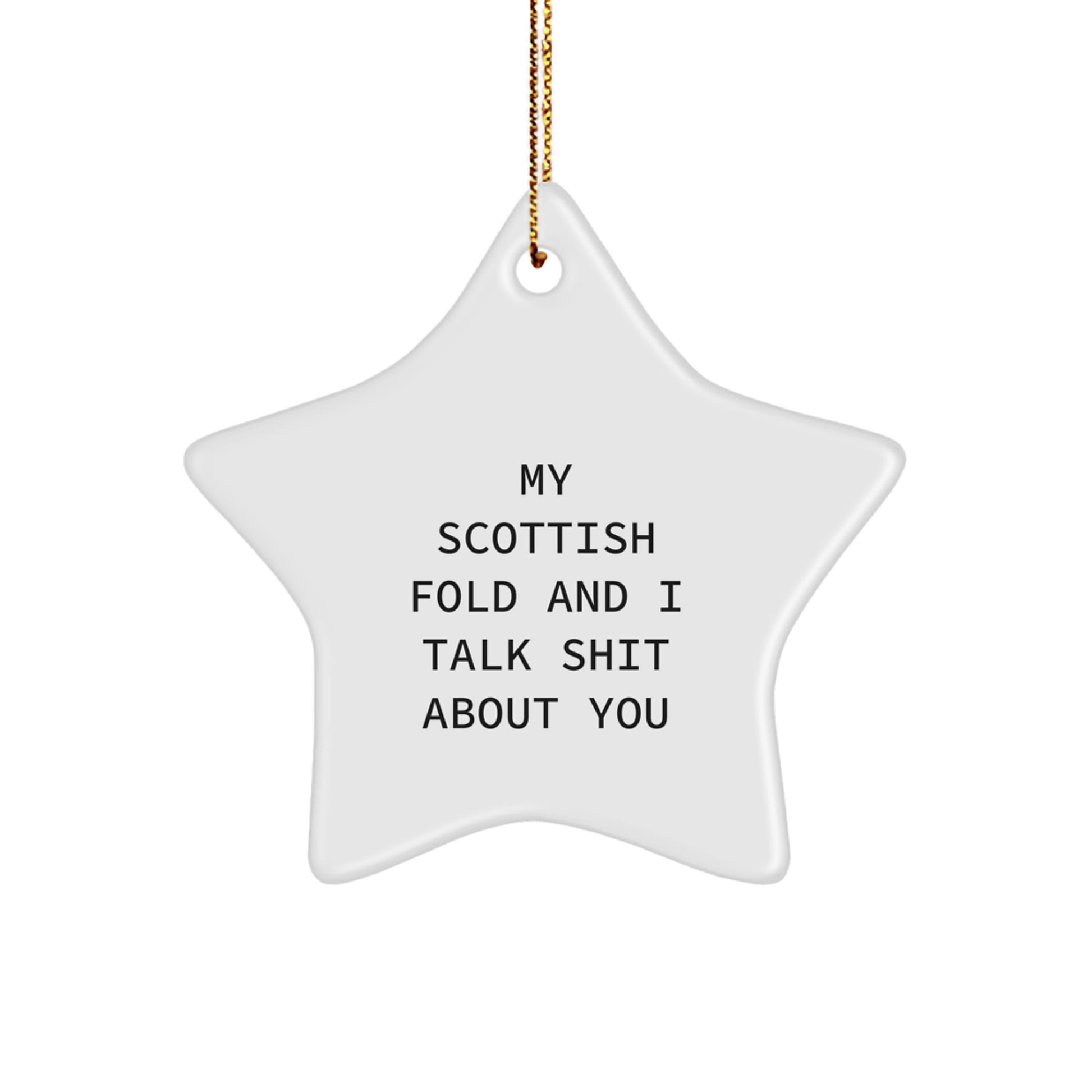 Funny Scottish Fold Cat Gifts from Friends and Family - Scottish Fold Cat Star Ornament Christmas Unique - Image 1