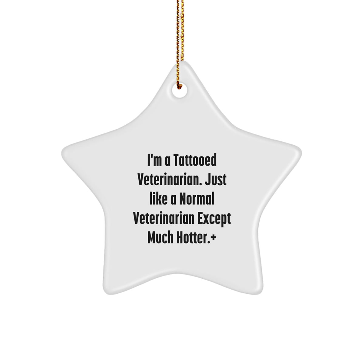 Christmas Unique Gift for Her Veterinarian Tattooed Star Ornament Present - Image 1