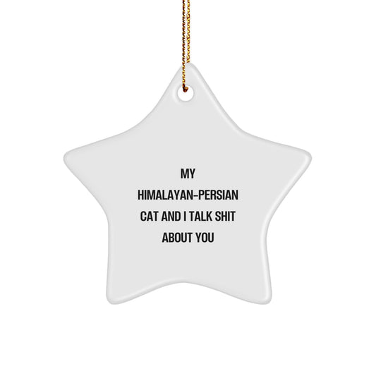 Funny Himalayan-Persian Cat Star Ornament Gifts for Him or Her, Unique Christmas Unique Gifts from Friends or Family to Friends or Family - Image 1
