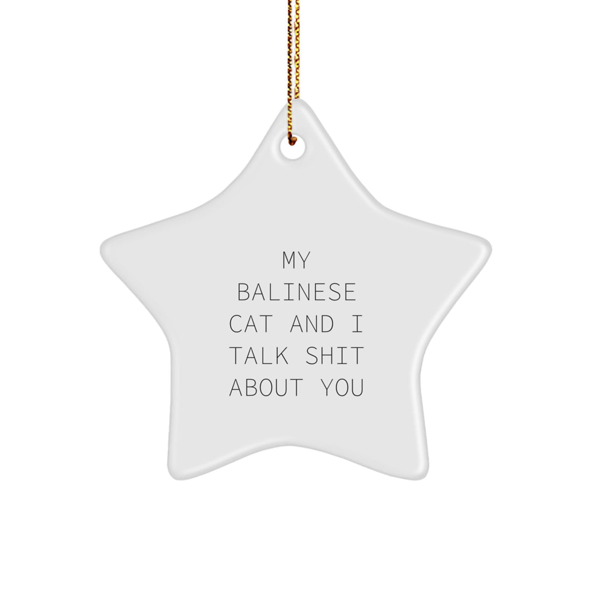 Funny Balinese Cat Star Ornament Gifts from Friends to Family for Christmas Decorations - My Balinese Cat And I Talk Shit About You - Image 1