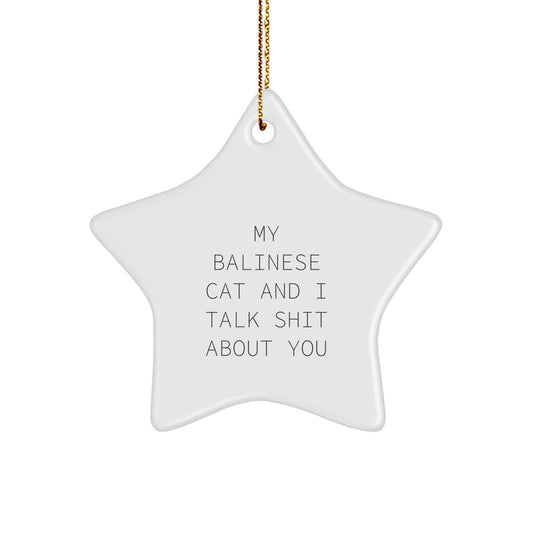 Funny Balinese Cat Star Ornament Gifts from Friends to Family for Christmas Decorations - My Balinese Cat And I Talk Shit About You - Image 1