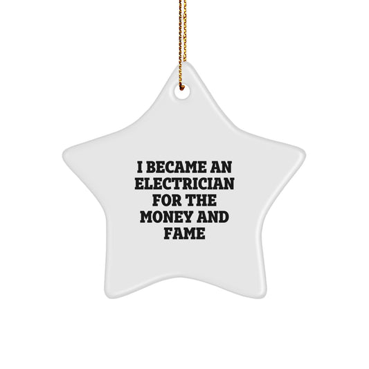 Funny Electrician Gifts from Men Friends - Star Ornament for Christmas Unique Gifts for Electrician - Image 1