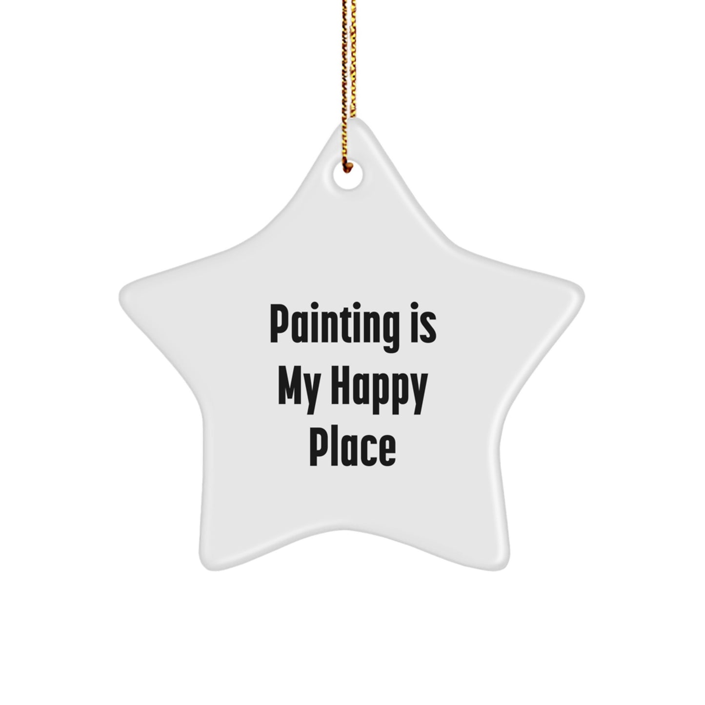 Christmas Gift for Her Painting Star Ornament Present White Bright - Image 1
