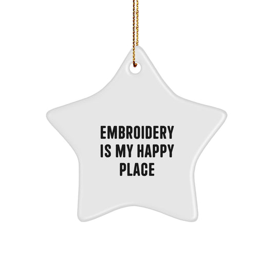 Cheerful Embroidery Star Ornament for Friends Novelty Christmas Unique Gift - Image 1