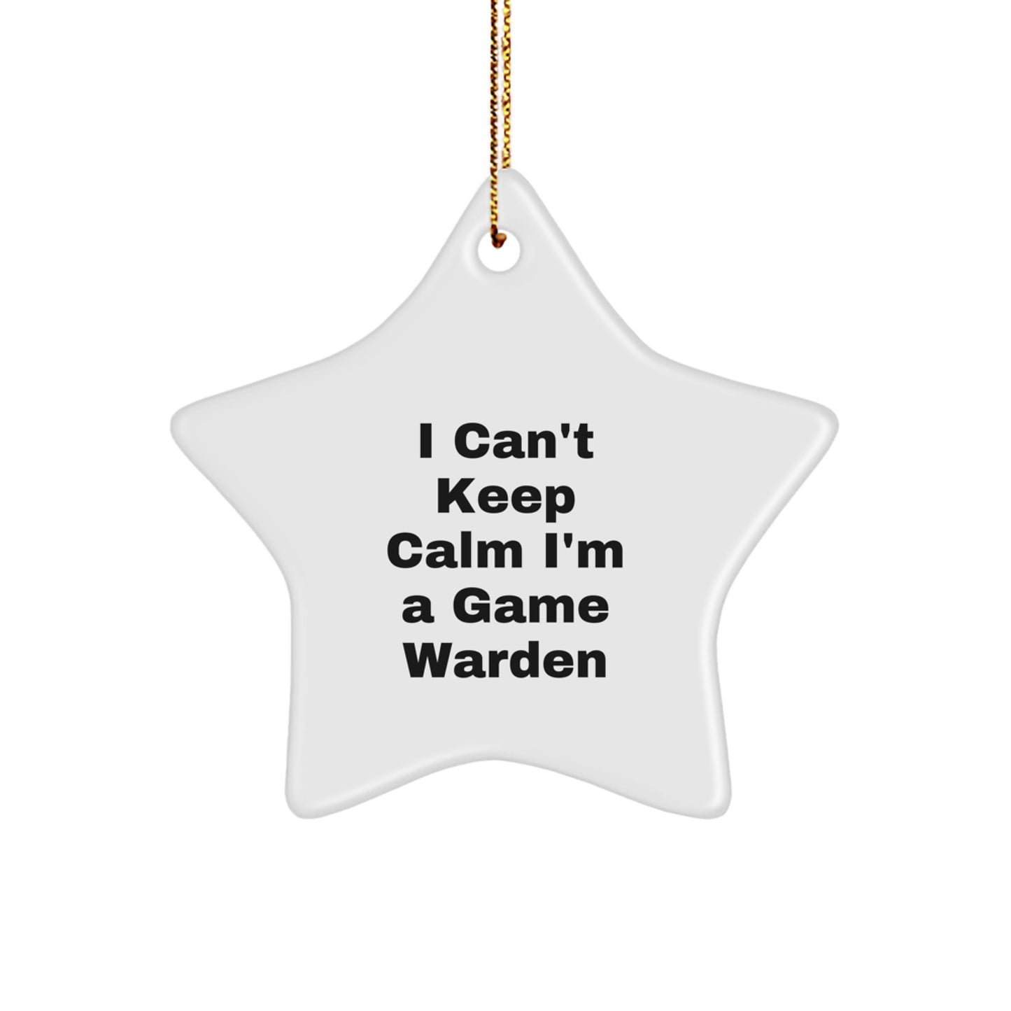 Funny Game Warden Star Ornament Gifts from Friends and Family for Christmas Unique Decorations - 'I'm A Game Warden' Star Shaped Gift - Image 1