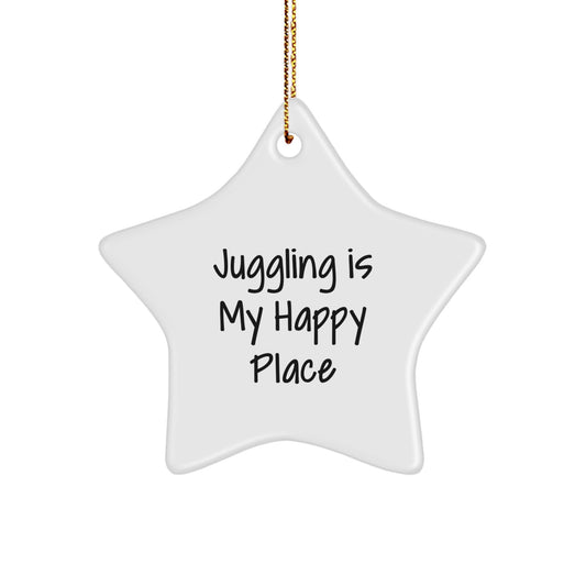 Juggling Star Ornament White Star Shaped Gift for Juggling Enthusiasts Gifts from Family and Friends for Christmas - Image 1
