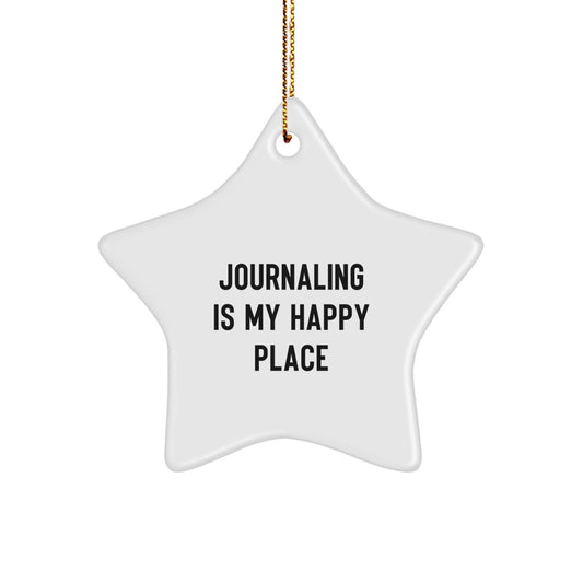 Journaling Gifts for Friends, Funny Journaling Star Ornament, Christmas Unique Gifts from Men, Women, Family, Star Shaped Ornament - Image 1