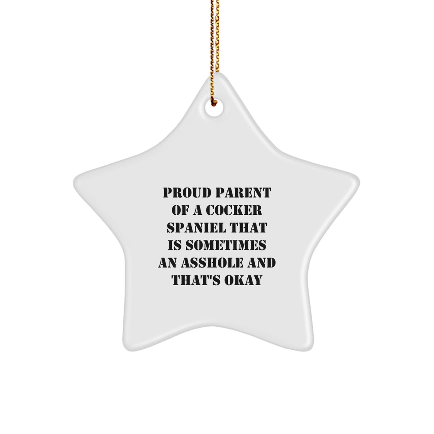 Funny Cocker Spaniel Dog Star Ornament Gifts from Family for Christmas Unique Gift Ideas - Image 1