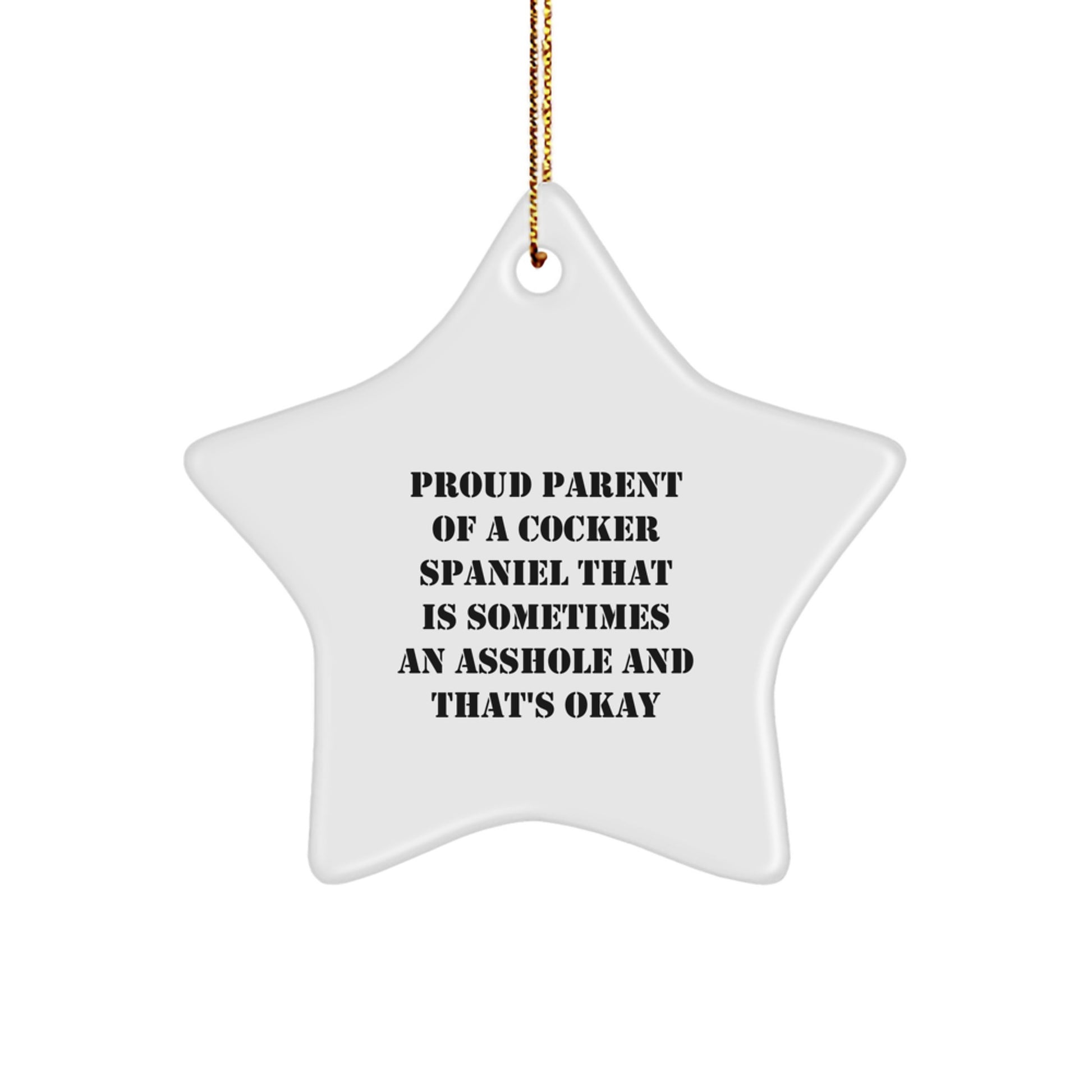 Funny Cocker Spaniel Dog Star Ornament Gifts from Family for Christmas Unique Gift Ideas - Image 1