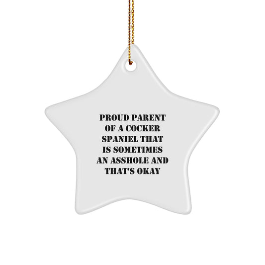 Funny Cocker Spaniel Dog Star Ornament Gifts from Family for Christmas Unique Gift Ideas - Image 1