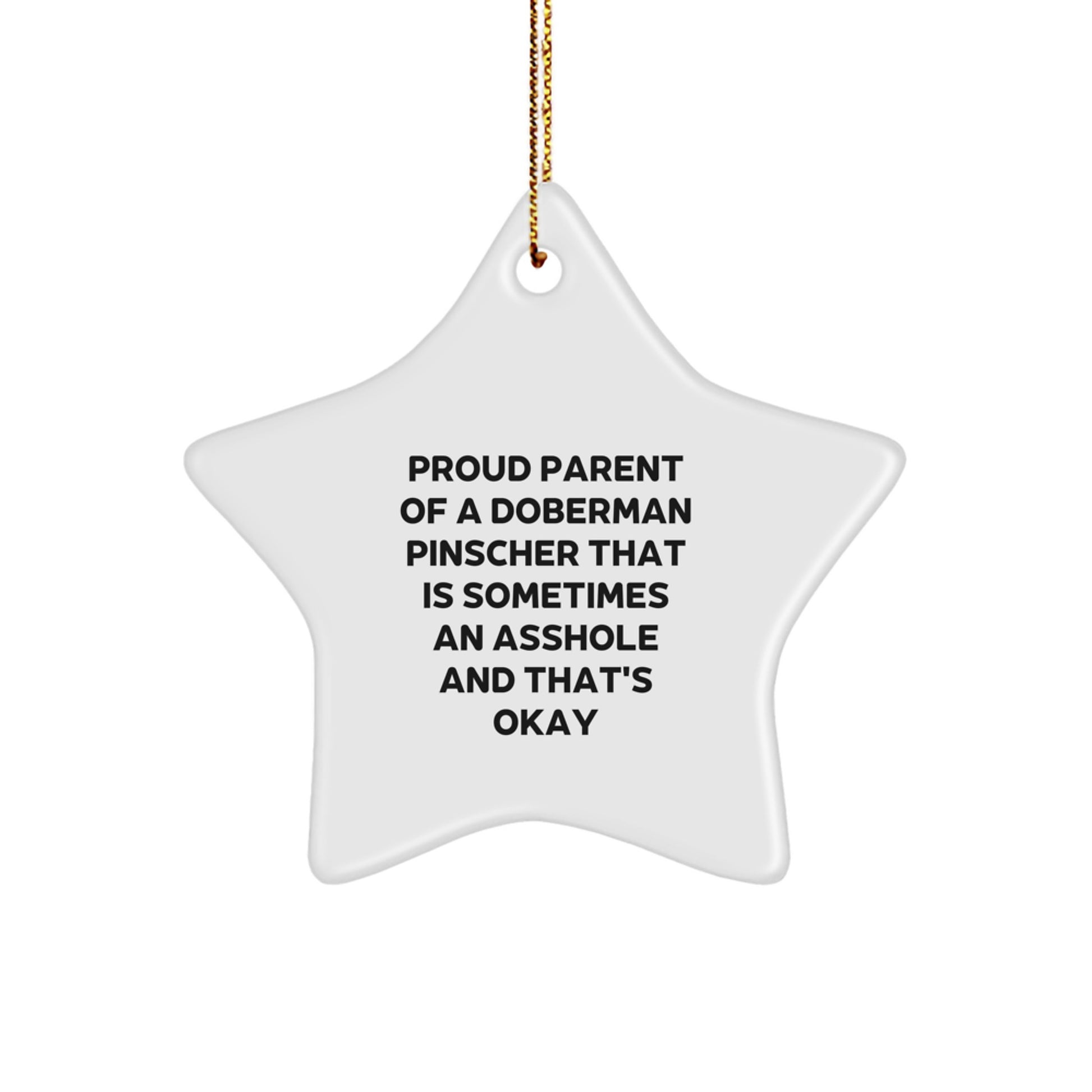 Funny Doberman Pinscher Dog Star Ornament Gifts for Christmas, Gifts from Men to Friends and Family, Proud Parent - Image 1