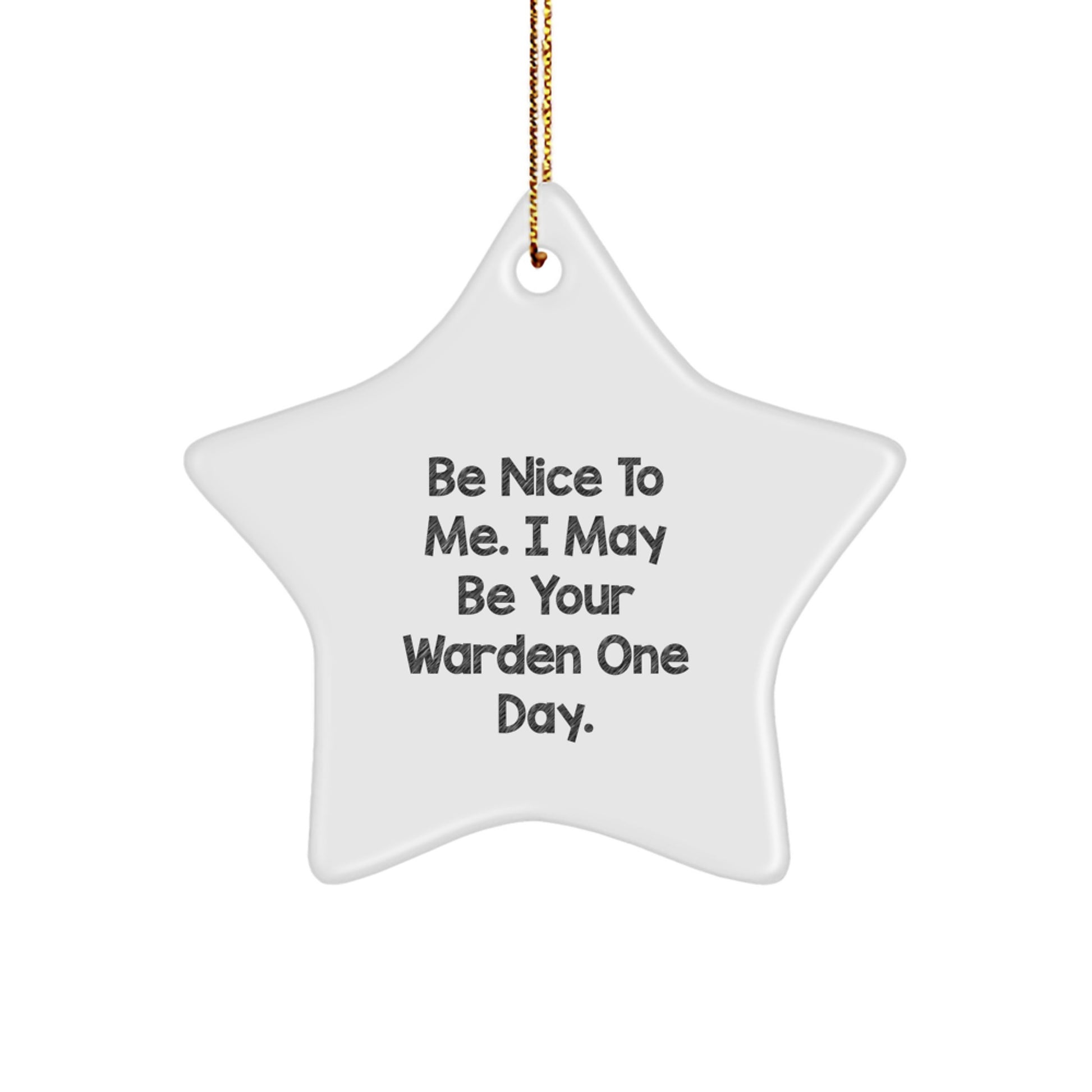 Warden Gifts, Funny Star Ornament, Be Nice To Me One Day, Christmas Unique Ornaments for Gift for Warden, Warden Lover Gifts from Friends - Image 1