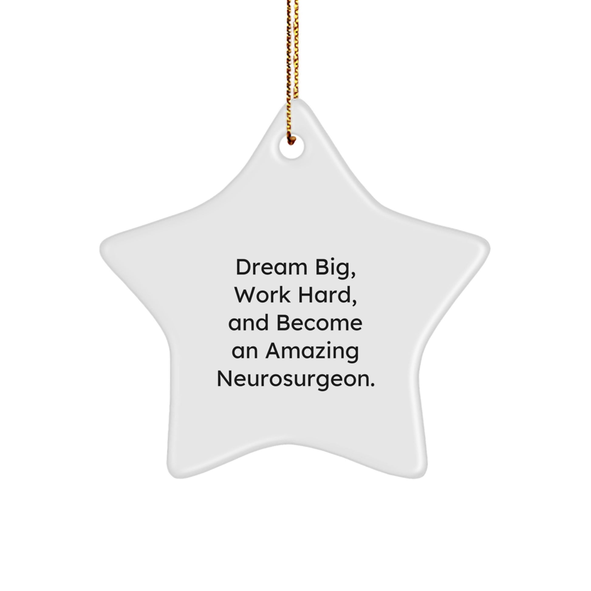 Inspirational Neurosurgeon Gifts from Friends and Family - 'Dream Big, Work Hard' Star Ornament for Christmas - Image 1