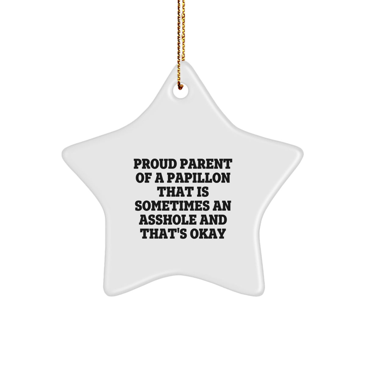 Christmas Gift Funny Papillon Dog Ornament for Her - Present That's Okay - Image 1