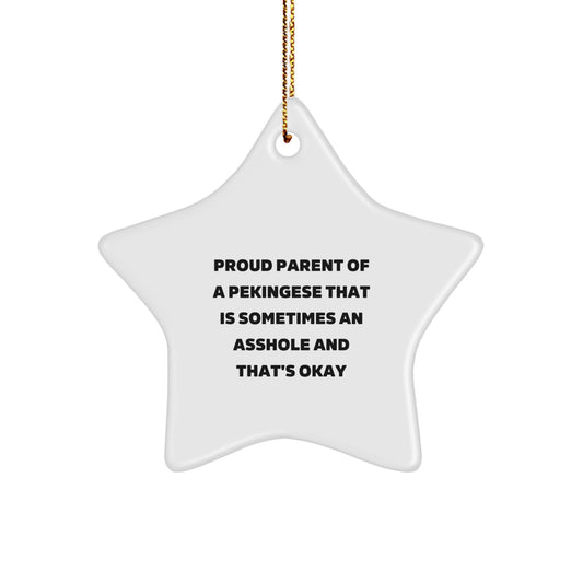 Funny Pekingese Dog Gifts for Men, Women, Friends, and Family - Star Ornament for Christmas Unique Gifts from Proud Parents - Image 1