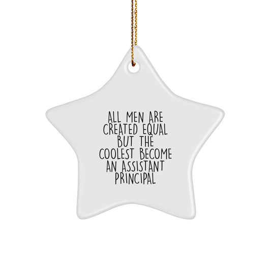 Funny Assistant Principal Gifts, Star Ornament Christmas Unique Gifts from Men, for Assistant Principals - All Men Are Created Equal But The Coolest Become An Assistant Principal - Image 1