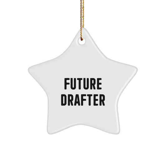 Funny Future Drafter Gifts from Friends - Star Ornament, White, 3.25\ - Image 1