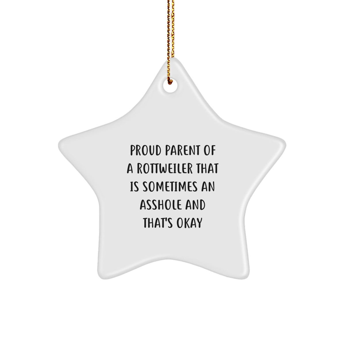 Christmas Unique Gift for Her Rottweiler Dog Star Ornament, Proud Present - Image 1