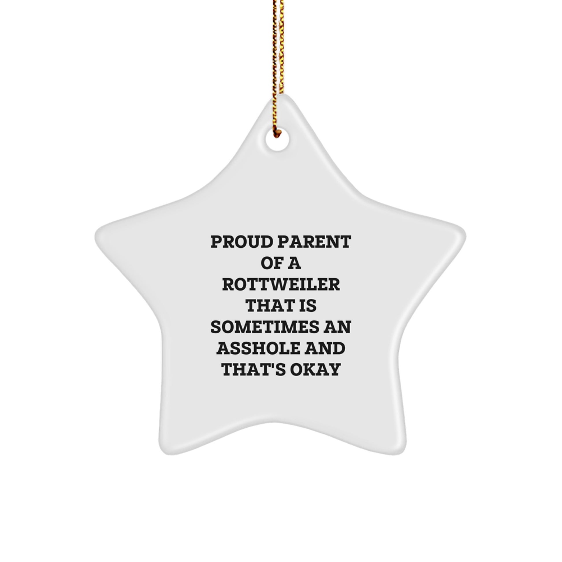 Funny Rottweiler Dog Christmas Unique Gifts for Men - Proud Parent Star Ornament from Daughter - Image 1