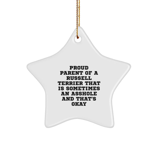 Funny Russell Terrier Dog Star Ornament Gifts for Russell Terrier Dog Owners from Friends and Family - Image 1
