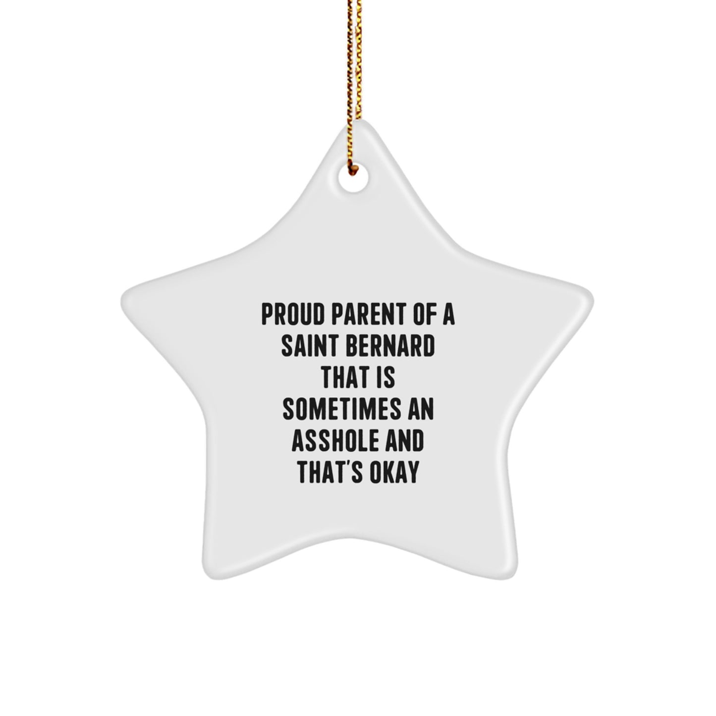 Funny Saint Bernard Dog Gifts for Christmas, Saint Bernard Dog Star Ornament from Men to Family, Gifts for Saint Bernard Dog Lovers - Image 1