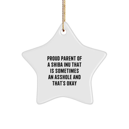 Funny Shiba Inu Dog Christmas Star Ornament Gifts from the Proud Parent - Unique Christmas Unique Gifts for Shiba Inu Dog Lovers - Image 1