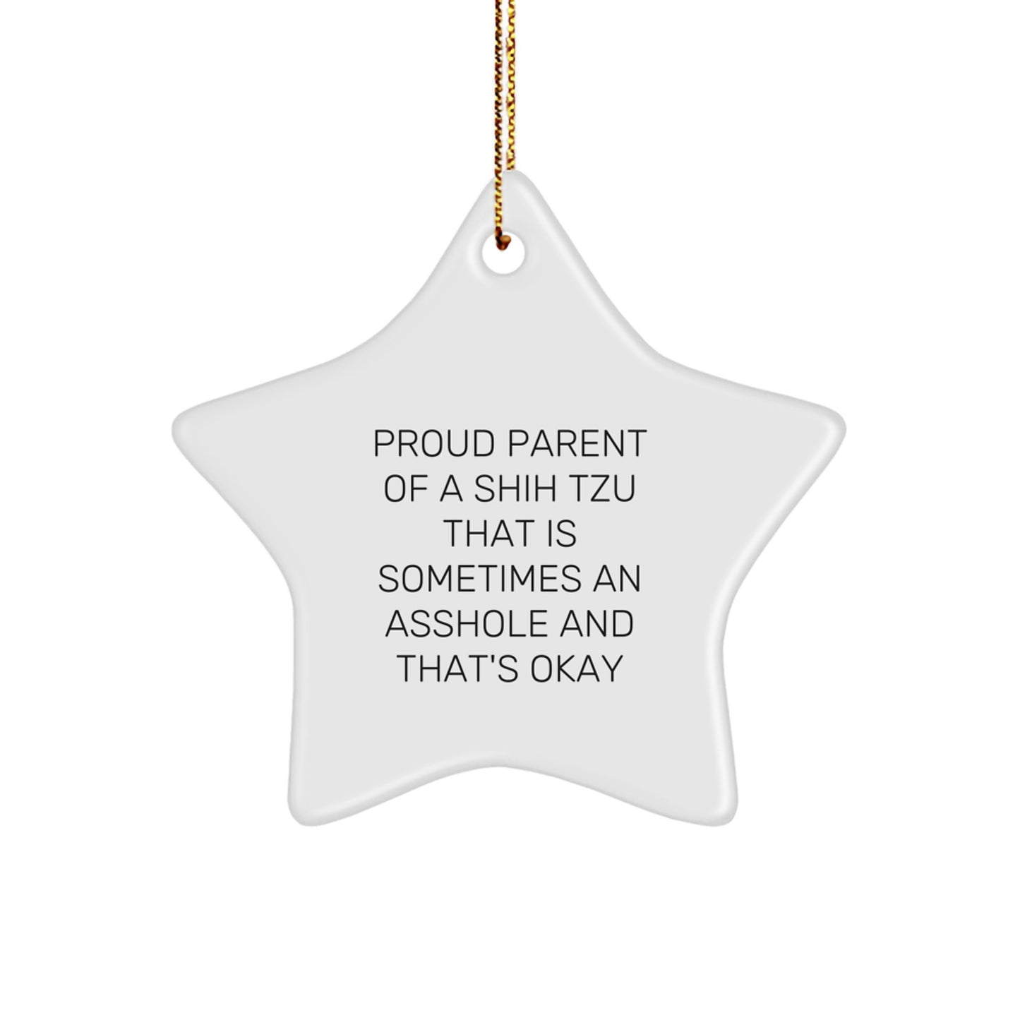 Whimsical Shih Tzu Star Christmas Ornament for Friends Gift - Image 1