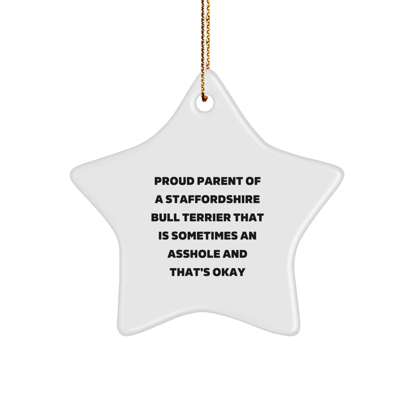 Funny Staffordshire Bull Terrier Dog Star Ornament, Gifts from Family to Friends for Christmas Unique Gifts - Image 1