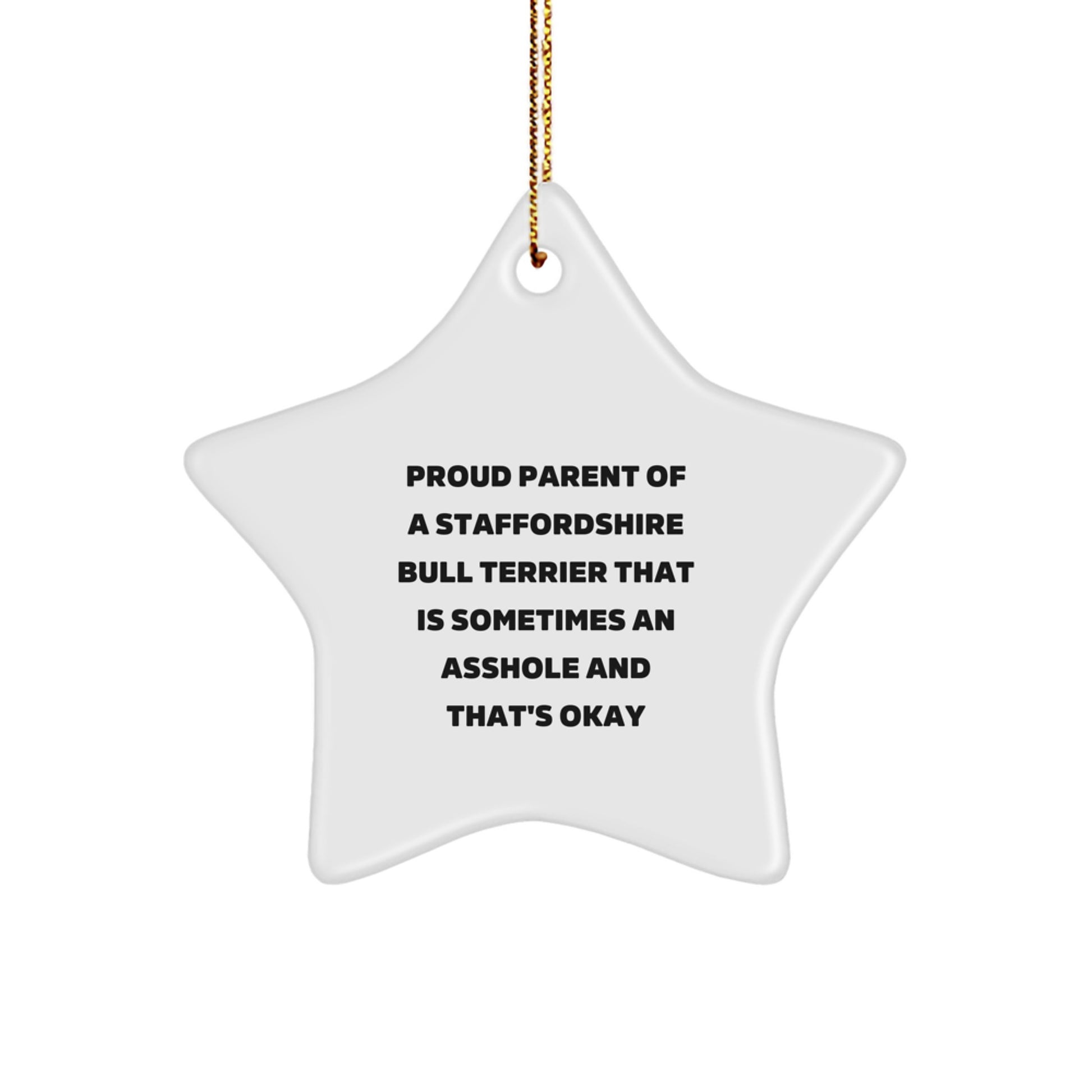Funny Staffordshire Bull Terrier Dog Star Ornament, Gifts from Family to Friends for Christmas Unique Gifts - Image 1