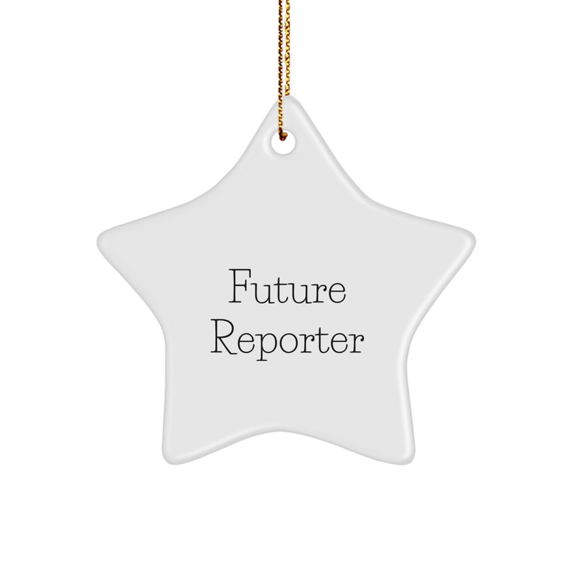 Fun Reporter Gifts from Friends - Future Reporter Star Ornament, Christmas Unique Presents, Inspirational Quote - Image 1