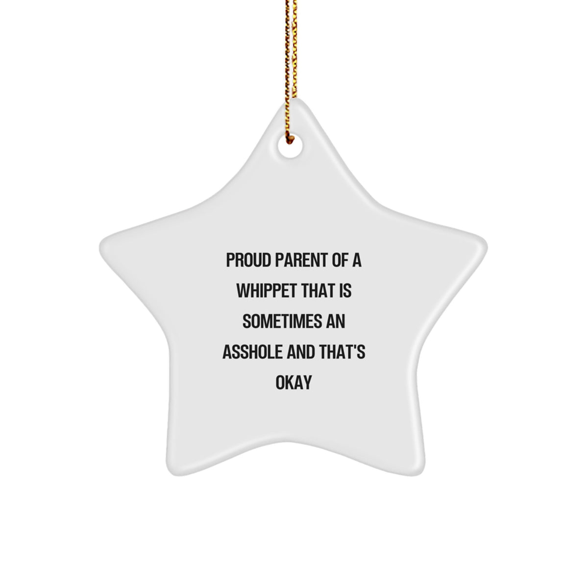 Christmas Gift Present for Her Whippet Star Ornament - Image 1