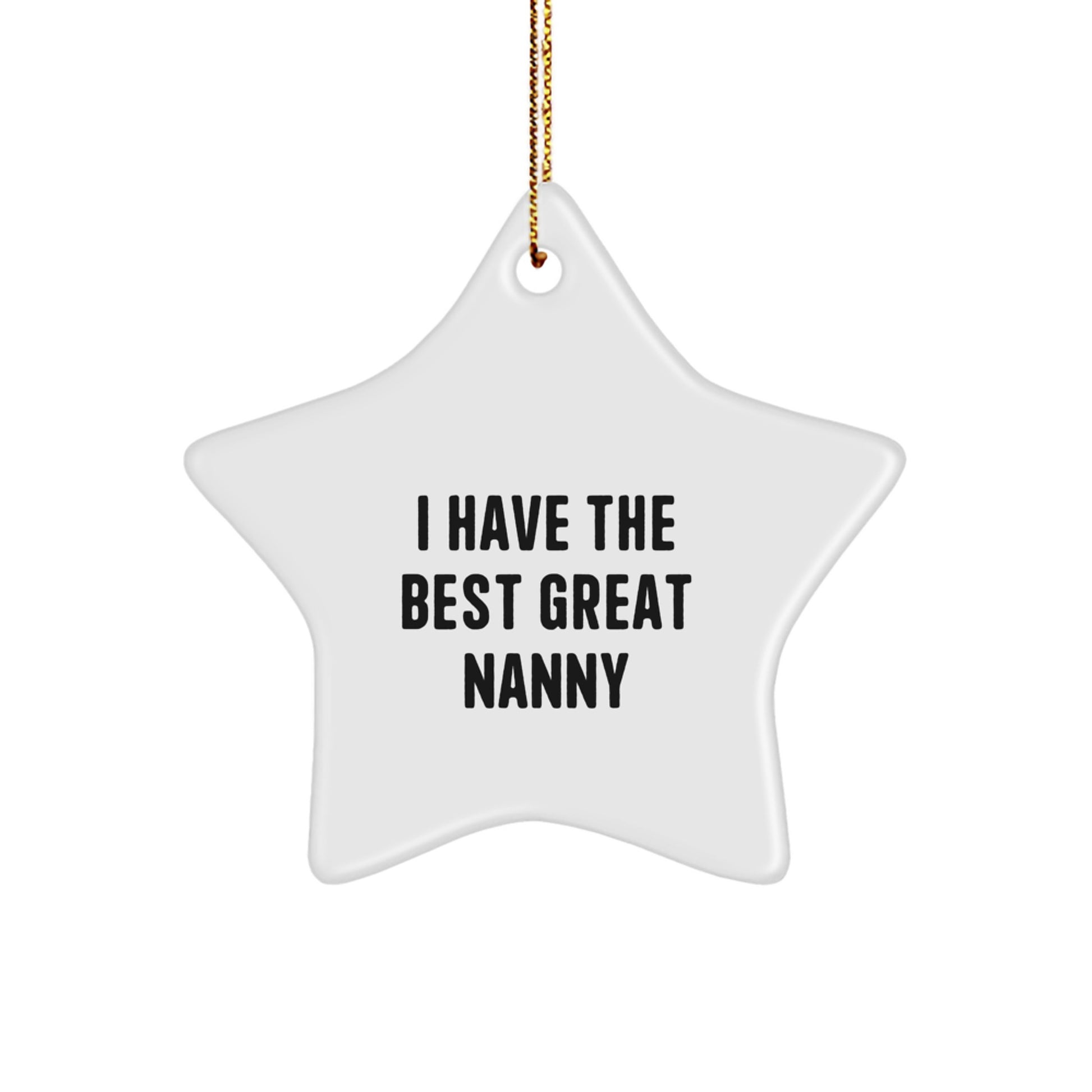 Funny Nanny Christmas Star Ornament Gifts from Family, Perfect for Best Great Nanny, Star-Shaped Decoration - Image 1