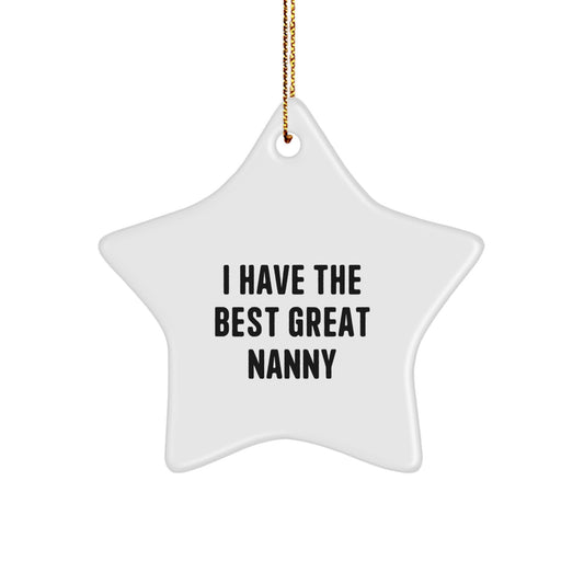 Funny Nanny Christmas Star Ornament Gifts from Family, Perfect for Best Great Nanny, Star-Shaped Decoration - Image 1