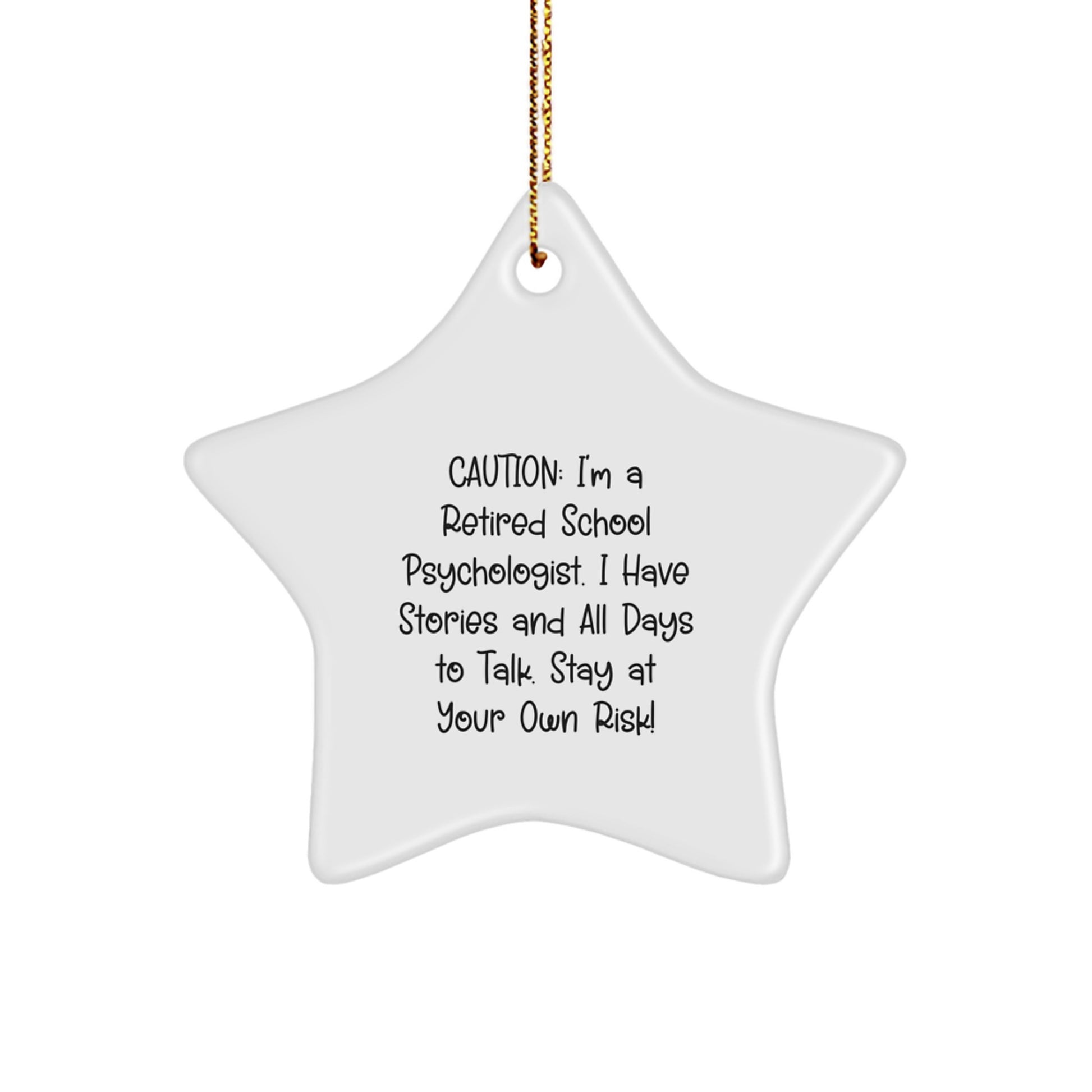 Funny School Psychologist Gifts for School Psychologist Christmas Ornament with Caution Quote, Gifts from Friends for School Psychologist, Gift for School Psychologist's Office - Image 1
