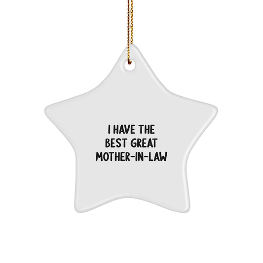 Funny Mom-in-law Christmas Unique Gifts from Family Members Star Ornament, Great Mom-in-law Quote Decoration for Home - Image 1