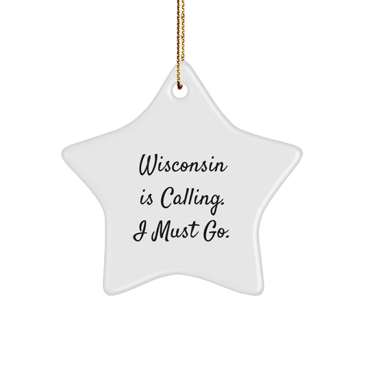 Wisconsin Star Ornament Gifts from Friends to Family for Christmas Decor - Image 1