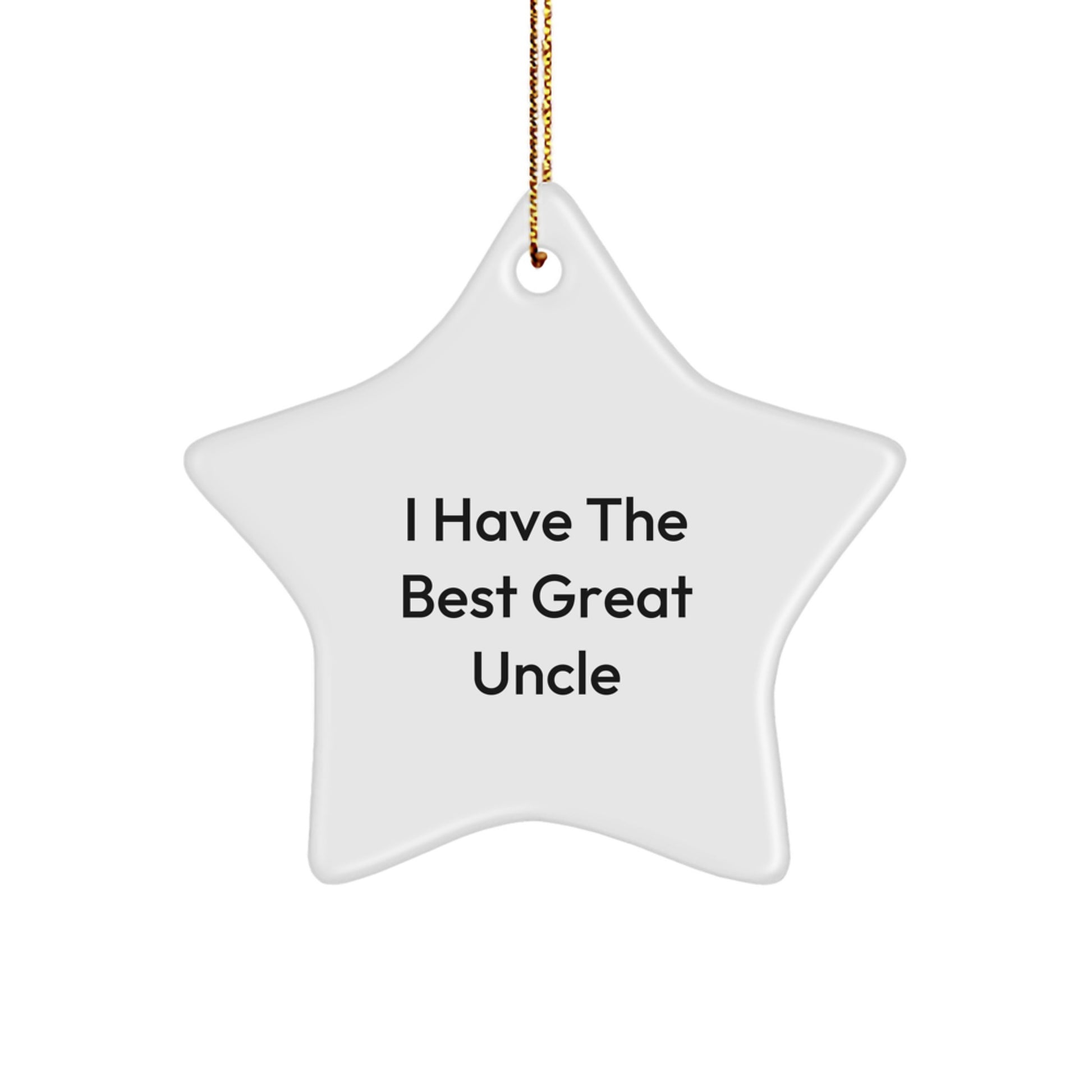 Funny Uncle Gifts from Men to Uncle Unique Star Ornament, 'I Have The Best Great Uncle' Star Shaped Christmas Decoration - Image 1