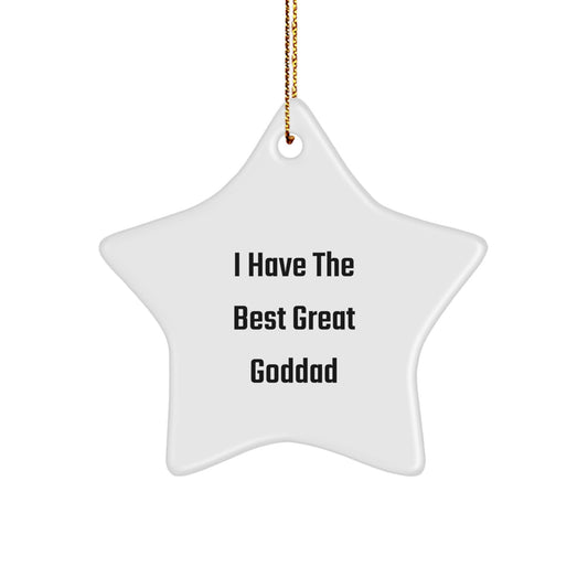 Funny Goddad Christmas Star Ornament Gifts from Men to Goddad, A Great Unique Christmas Unique Gifts for Him - Image 1